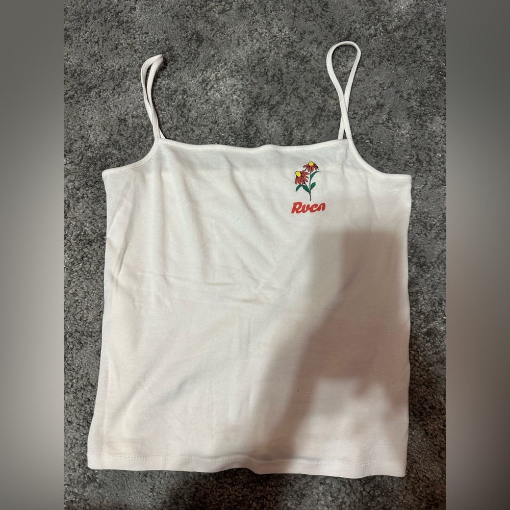RVCA White Fitted Sleeveless Camisole Top